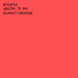 #FE4F54 - Sunset Orange Color Image