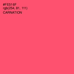 #FE516F - Carnation Color Image