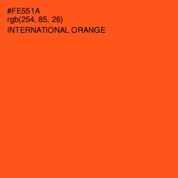 #FE551A - International Orange Color Image