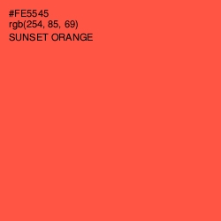 #FE5545 - Sunset Orange Color Image