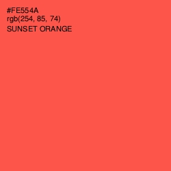#FE554A - Sunset Orange Color Image