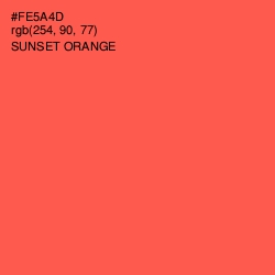 #FE5A4D - Sunset Orange Color Image