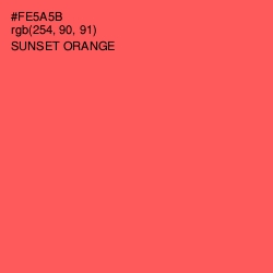 #FE5A5B - Sunset Orange Color Image