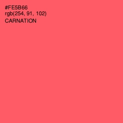 #FE5B66 - Carnation Color Image
