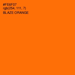 #FE6F07 - Blaze Orange Color Image