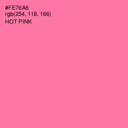 #FE76A6 - Hot Pink Color Image