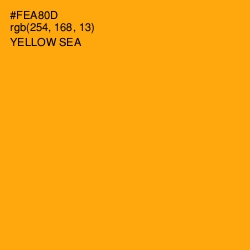 #FEA80D - Yellow Sea Color Image