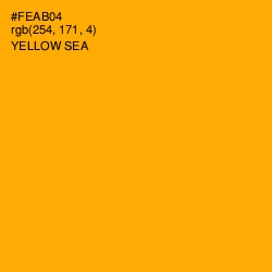 #FEAB04 - Yellow Sea Color Image