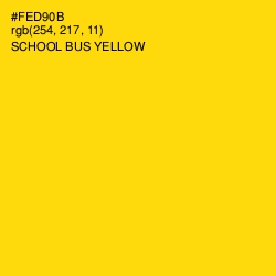 #FED90B - School bus Yellow Color Image