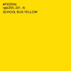 #FEDD04 - School bus Yellow Color Image