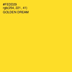 #FEDD29 - Golden Dream Color Image