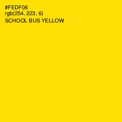 #FEDF06 - School bus Yellow Color Image