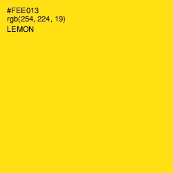 #FEE013 - Lemon Color Image