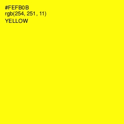 #FEFB0B - Yellow Color Image