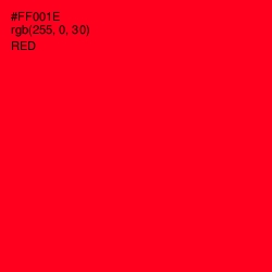 #FF001E - Red Color Image