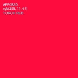 #FF0B3D - Torch Red Color Image