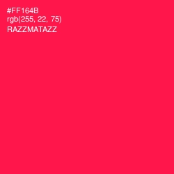 #FF164B - Razzmatazz Color Image
