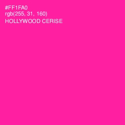 #FF1FA0 - Hollywood Cerise Color Image