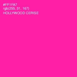 #FF1FA7 - Hollywood Cerise Color Image