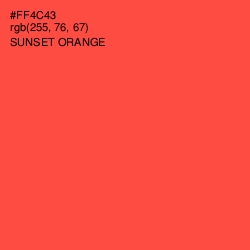 #FF4C43 - Sunset Orange Color Image