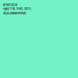 #76F2C9 - Aquamarine Color Image