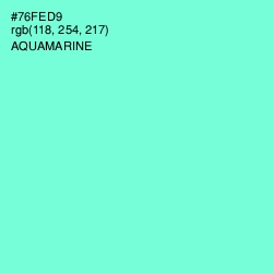#76FED9 - Aquamarine Color Image
