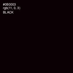 #0B0003 - Black Color Image