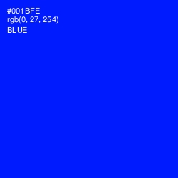 #001BFE - Blue Color Image