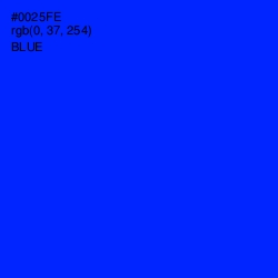 #0025FE - Blue Color Image