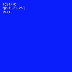#0B1FFC - Blue Color Image
