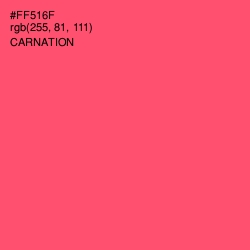 #FF516F - Carnation Color Image
