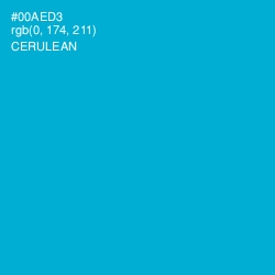 #00AED3 - Cerulean Color Image