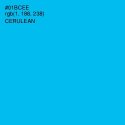 #01BCEE - Cerulean Color Image