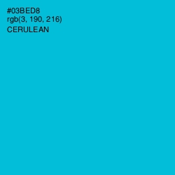 #03BED8 - Cerulean Color Image