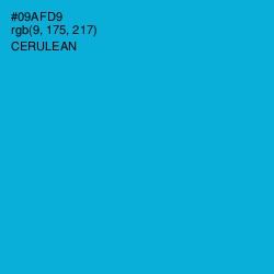 #09AFD9 - Cerulean Color Image