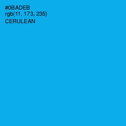 #0BADEB - Cerulean Color Image