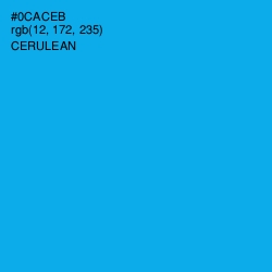 #0CACEB - Cerulean Color Image