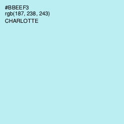 #BBEEF3 - Charlotte Color Image