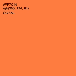 #FF7C40 - Coral Color Image