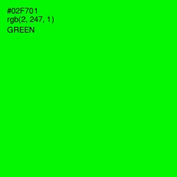 #02F701 - Green Color Image