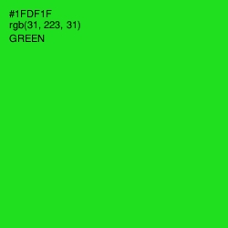 #1FDF1F - Green Color Image