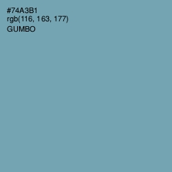 #74A3B1 - Gumbo Color Image