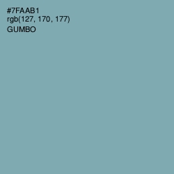 #7FAAB1 - Gumbo Color Image