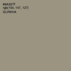 #9A937F - Gurkha Color Image