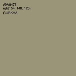 #9A9478 - Gurkha Color Image