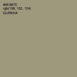 #9E987C - Gurkha Color Image