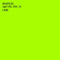 #A6FE00 - Lime Color Image