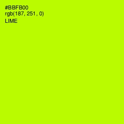 #BBFB00 - Lime Color Image