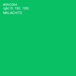 #0AC064 - Malachite Color Image