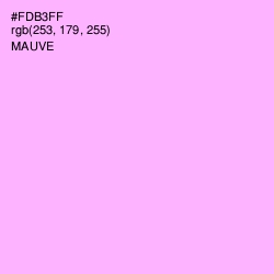 #FDB3FF - Mauve Color Image